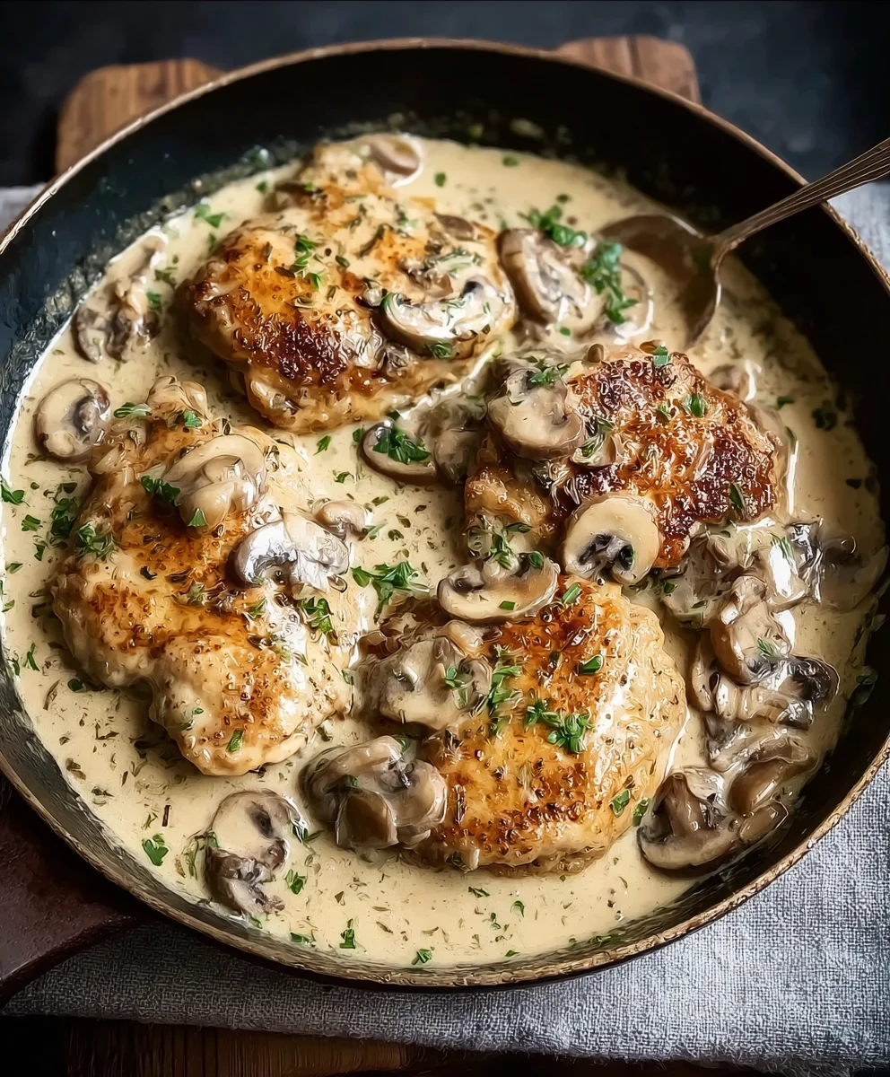 Saftiges Hähnchen in Pilz-Sahnesauce | Einfaches Rezept