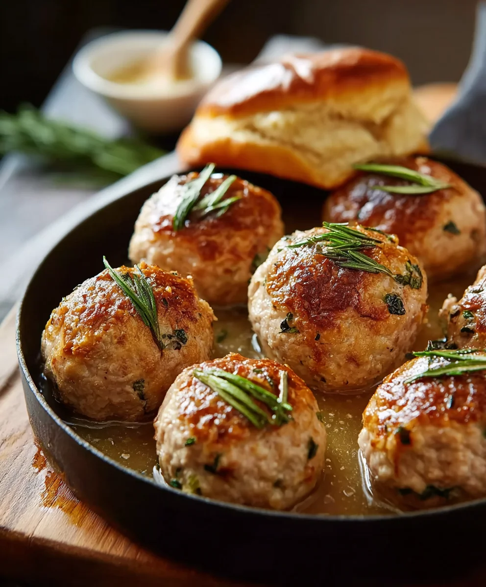 Herzhafte Truthahn-Hackbällchen: Einfaches Thanksgiving-Rezept