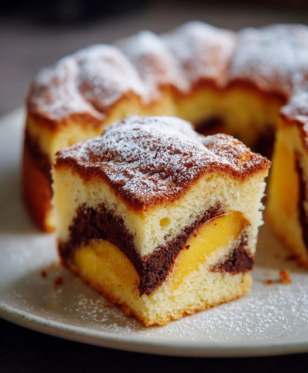 Pfirsichkuchen mit Kakao: Einfaches Sommer-Rezept