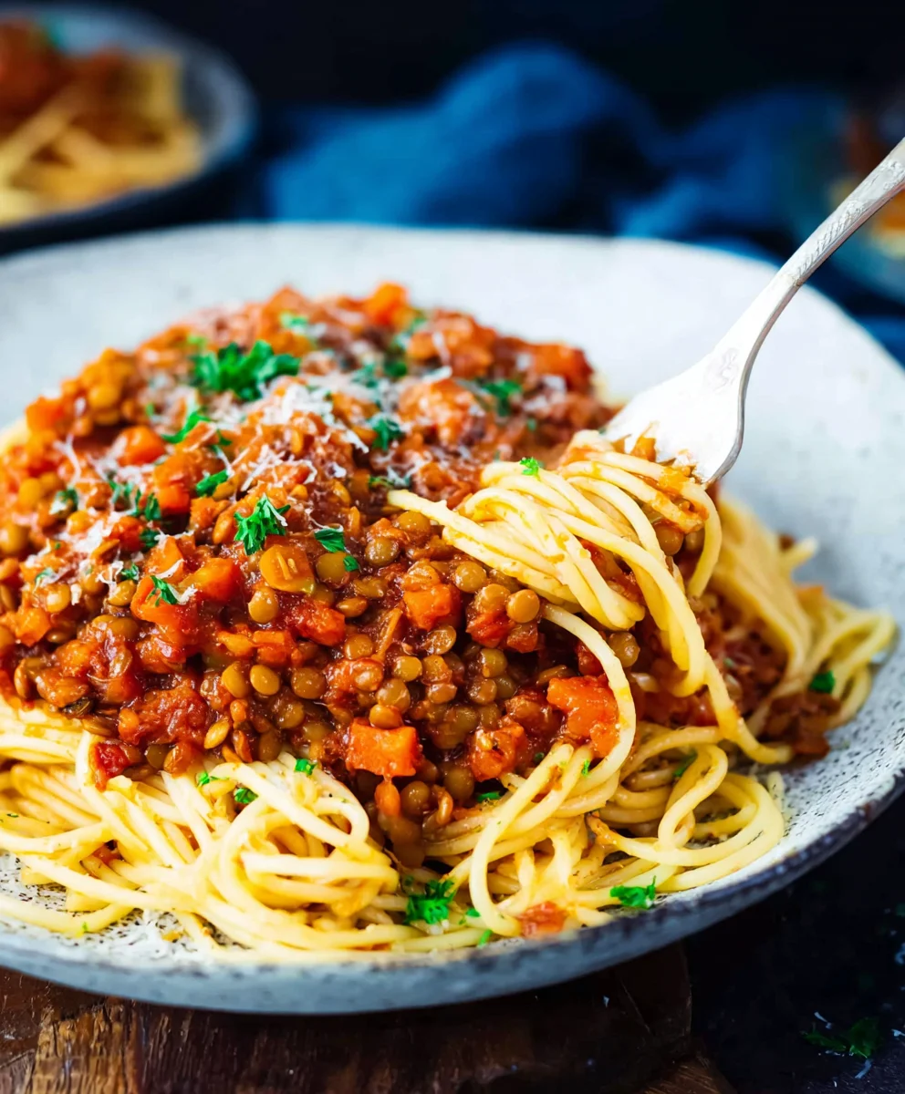 Linsenbolognese: herzhafte, fleischlose Pasta-Sauce.