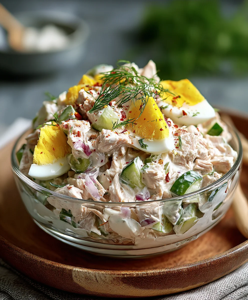 Thunfischsalat mit Ei: Herzhaft & Joghurt-Genuss