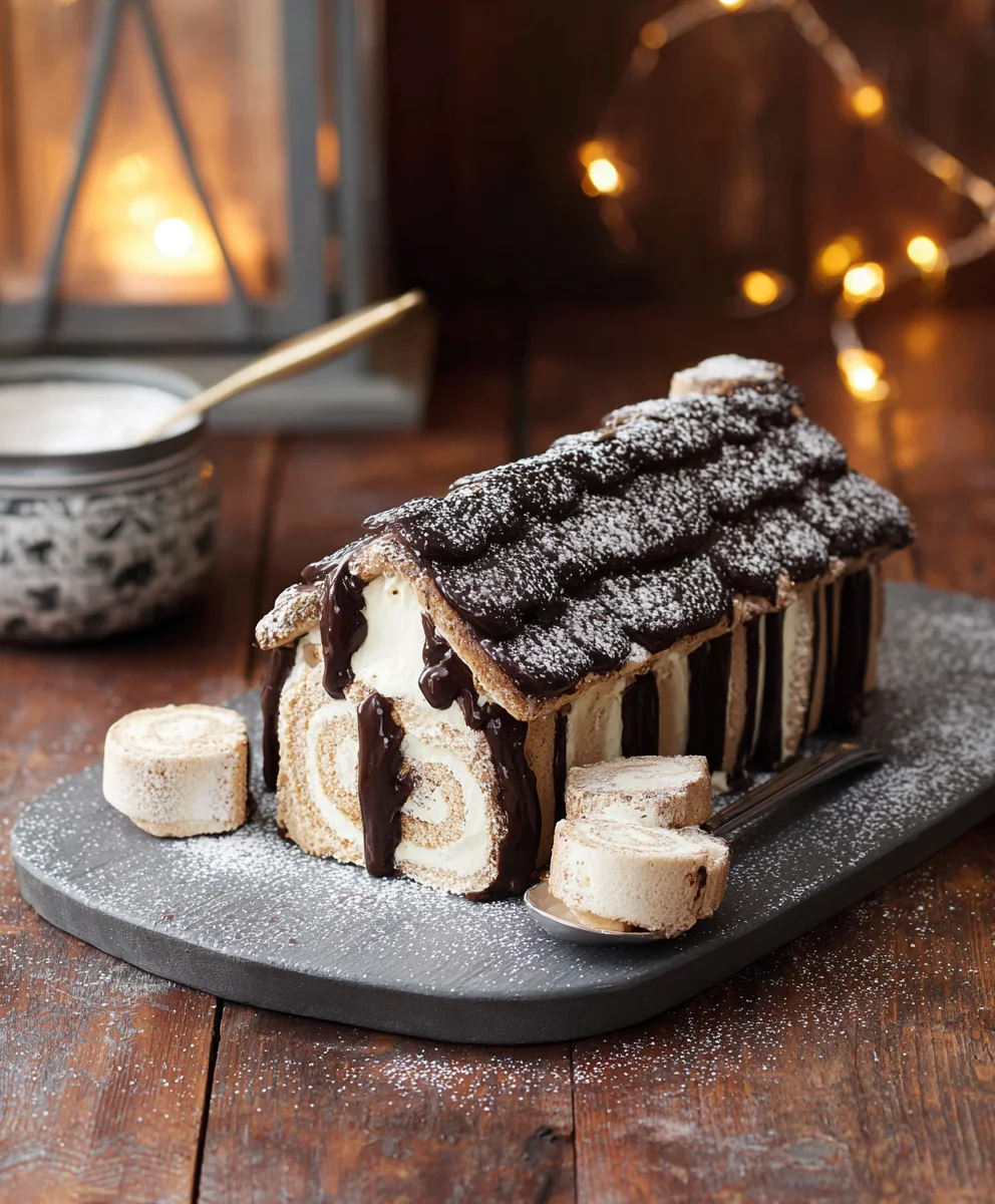 Tronco Navidad Casita: Schwarzwälder Kirsch Extracttorte ohne Alkohol