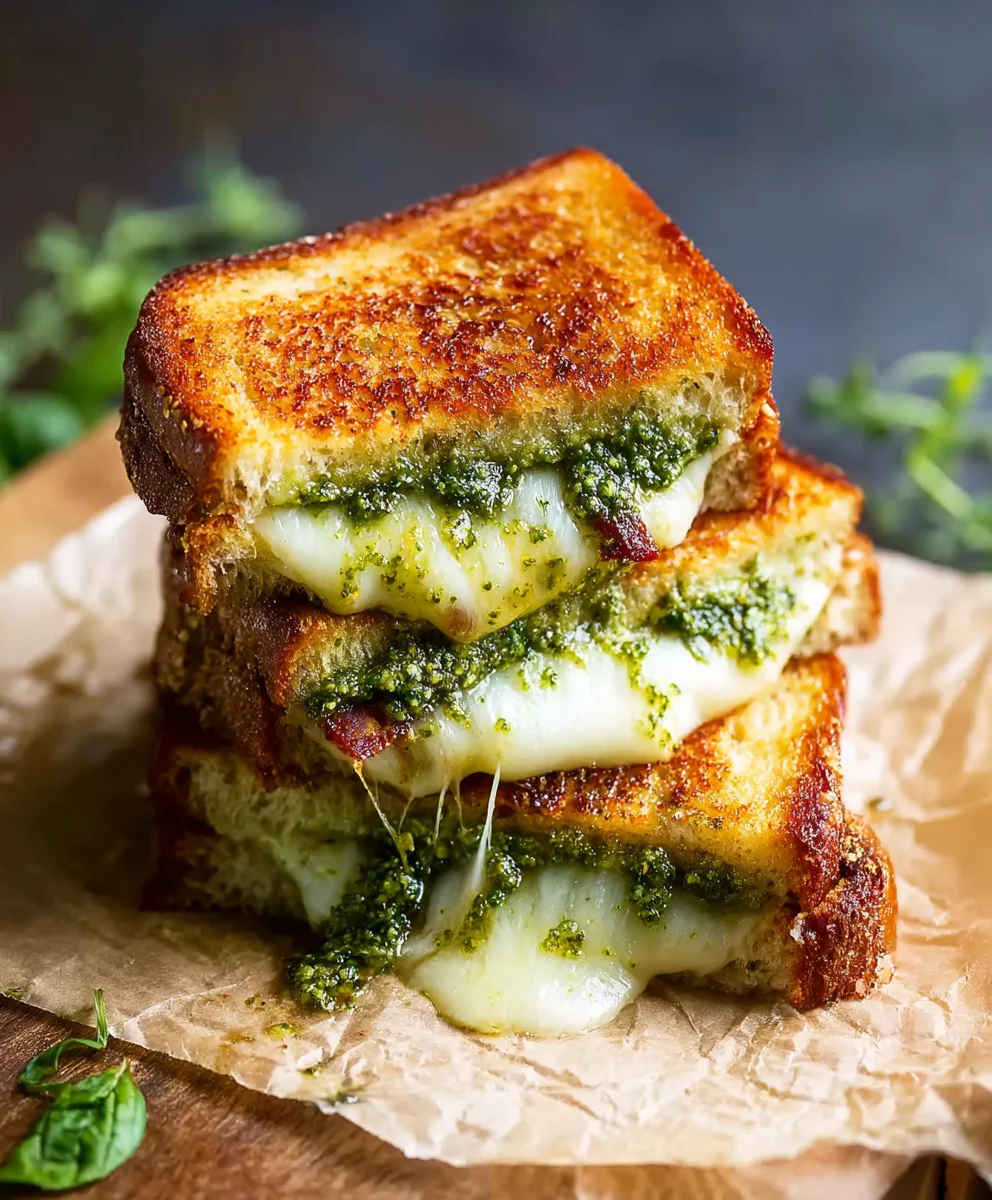 Pesto-Sandwich: Saftiges Rinderhack mit würzigem Pesto.