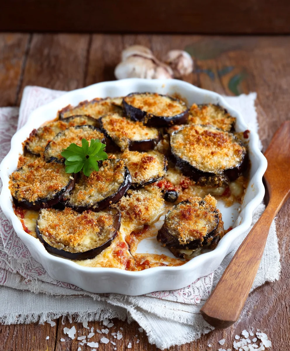 Melanzane gratinate al forno: Ofen-Aubergin extracten-Auflauf-Rezept