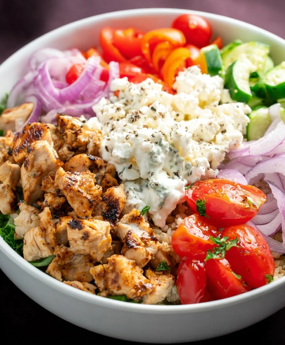 Schnelle Low Carb Hähnchen-Feta-Bowl: Einfach lecker!