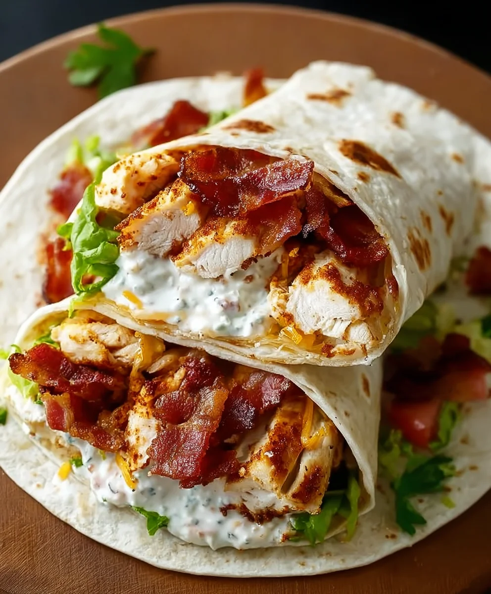 Knuspriges Hähnchen Rindfleisch Beef Bacon Ranch Wrap