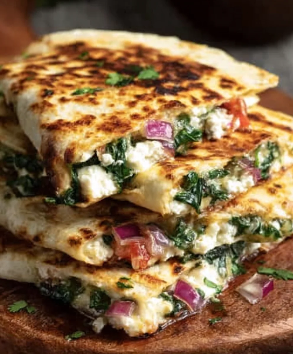 Mediterrane Spinat-Feta Quesadillas: Einfach & Lecker