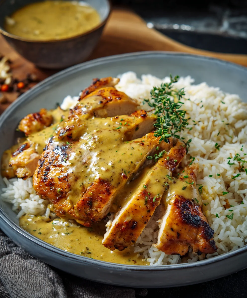 Honig-Senf-Hähnchen mit Reis: Saftig & Lecker