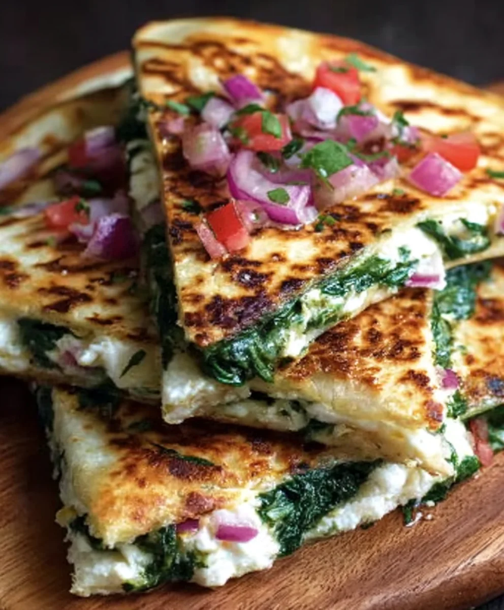 Mediterrane Spinat-Feta Quesadillas: Einfach & Lecker