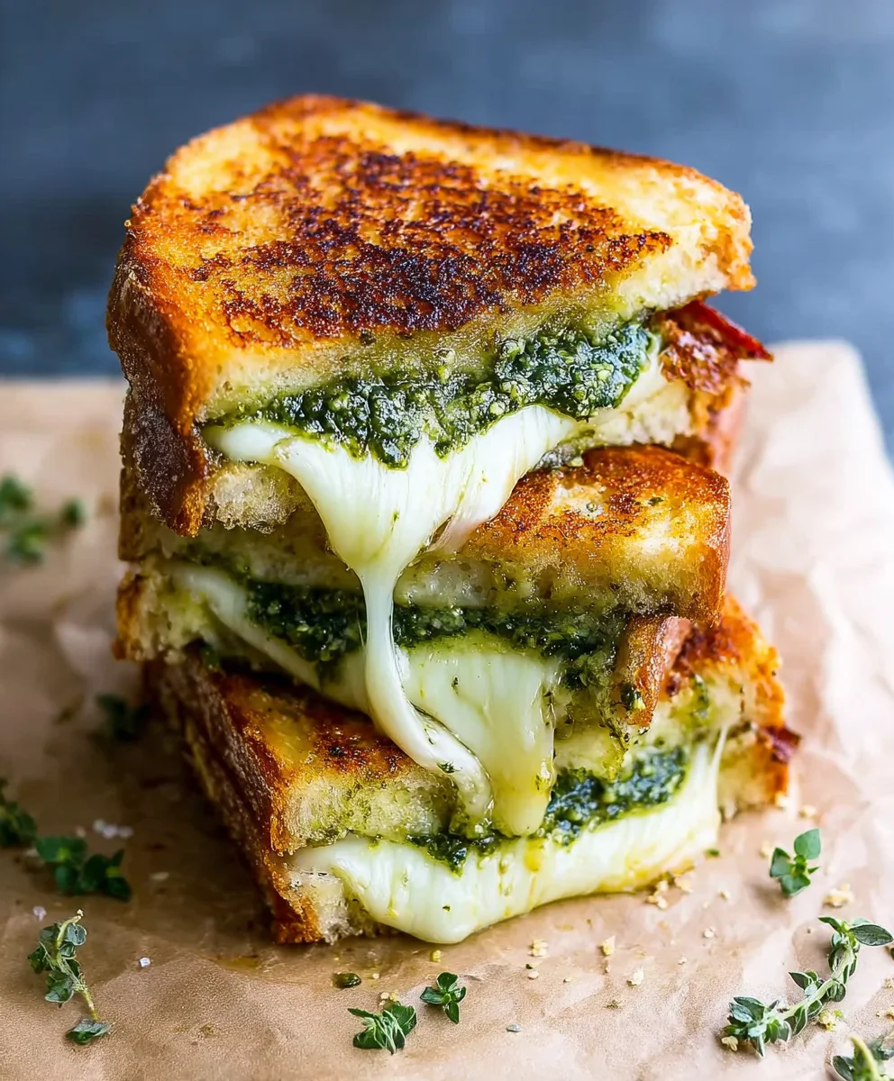 Pesto-Sandwich: Saftiges Rinderhack mit würzigem Pesto.